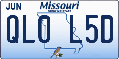 MO license plate QL0L5D