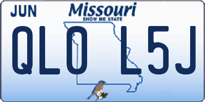 MO license plate QL0L5J
