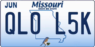 MO license plate QL0L5K