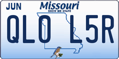 MO license plate QL0L5R