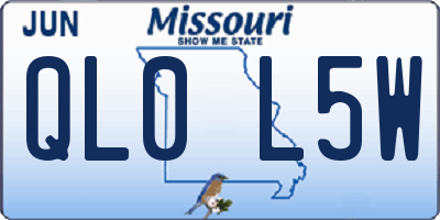 MO license plate QL0L5W