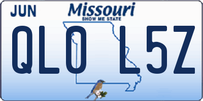 MO license plate QL0L5Z
