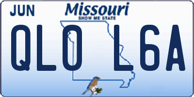 MO license plate QL0L6A
