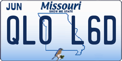 MO license plate QL0L6D