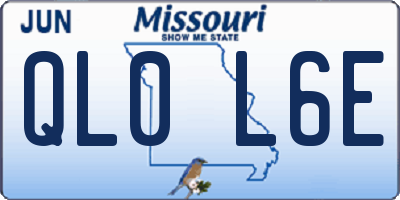 MO license plate QL0L6E