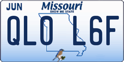 MO license plate QL0L6F