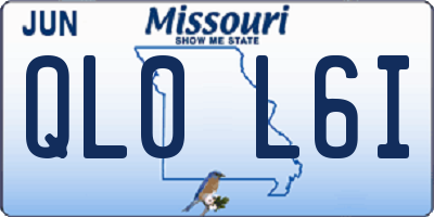 MO license plate QL0L6I
