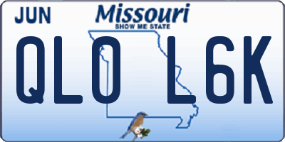 MO license plate QL0L6K