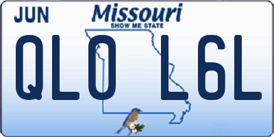 MO license plate QL0L6L