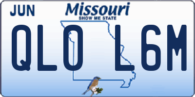 MO license plate QL0L6M