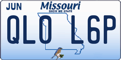 MO license plate QL0L6P