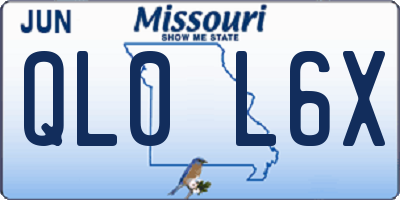 MO license plate QL0L6X