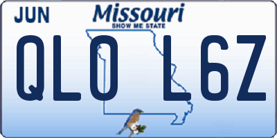 MO license plate QL0L6Z