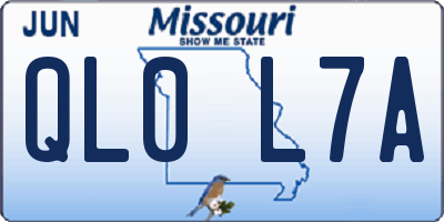 MO license plate QL0L7A