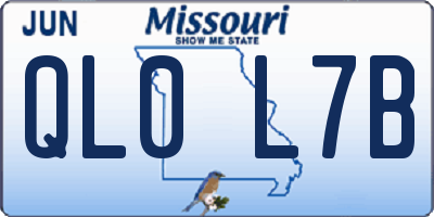 MO license plate QL0L7B