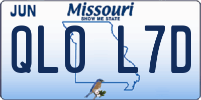 MO license plate QL0L7D