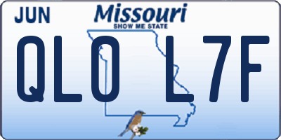 MO license plate QL0L7F
