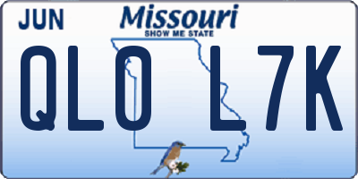 MO license plate QL0L7K