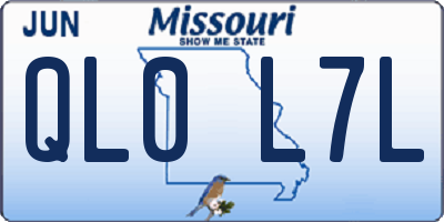 MO license plate QL0L7L