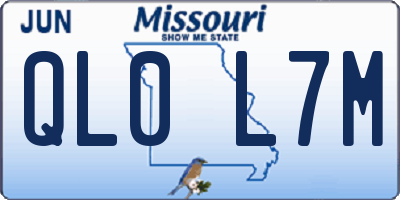 MO license plate QL0L7M
