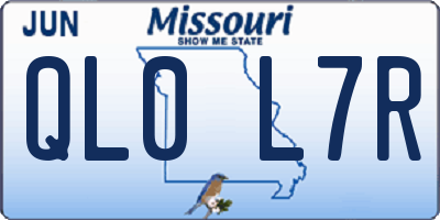 MO license plate QL0L7R