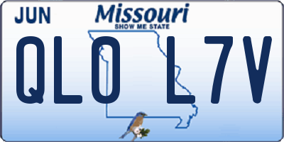 MO license plate QL0L7V