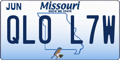 MO license plate QL0L7W