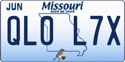 MO license plate QL0L7X