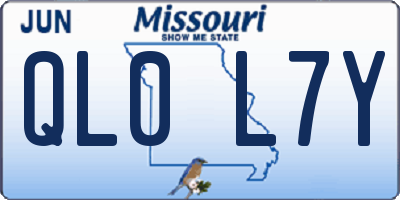 MO license plate QL0L7Y