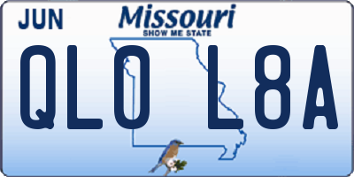 MO license plate QL0L8A