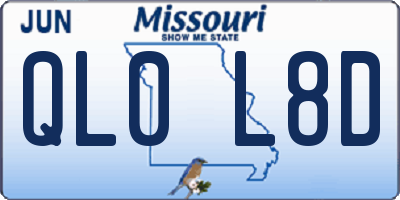 MO license plate QL0L8D