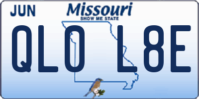 MO license plate QL0L8E