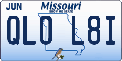 MO license plate QL0L8I