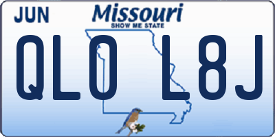 MO license plate QL0L8J