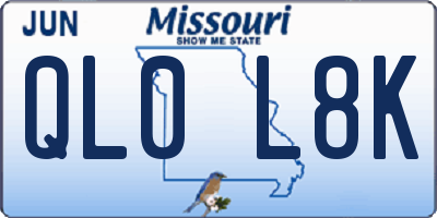 MO license plate QL0L8K