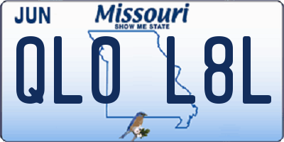MO license plate QL0L8L