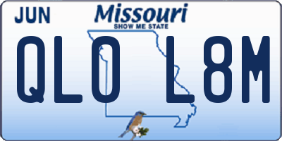 MO license plate QL0L8M