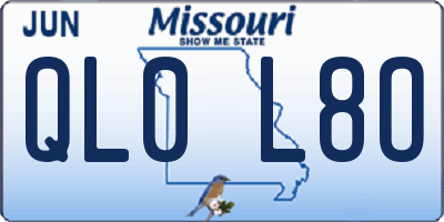 MO license plate QL0L8O