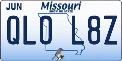 MO license plate QL0L8Z