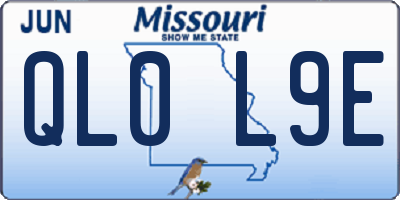 MO license plate QL0L9E