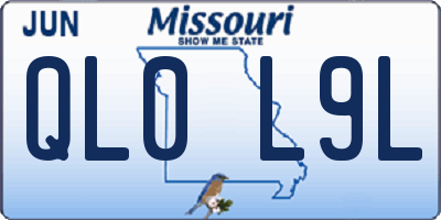 MO license plate QL0L9L