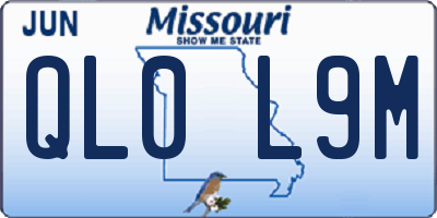 MO license plate QL0L9M