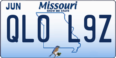 MO license plate QL0L9Z