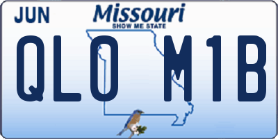 MO license plate QL0M1B