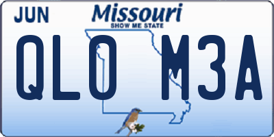 MO license plate QL0M3A