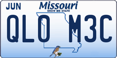 MO license plate QL0M3C