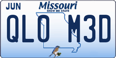 MO license plate QL0M3D