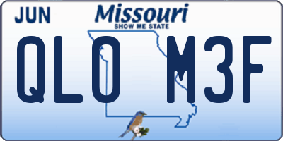 MO license plate QL0M3F