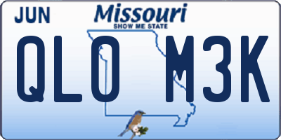 MO license plate QL0M3K