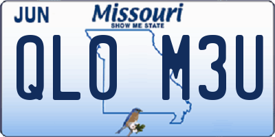 MO license plate QL0M3U